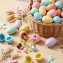 AceOrbit 18 Pcs Pastel Fillable Easter Magnetic Wooden Eggs with Boxes, 3" Colorful Fake Egg Set, Reusable Easter Basket Stuffers for Decorative Crafts Spring DIY Displays Decoration Party Supplies