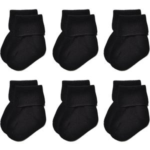 EPEIUS Baby Socks Unisex-Baby Seamless Turn Cuff Socks Cotton Rich Booties Socks 6 Pairs Pack Newborn Infant Toddlers (3-12 Months)