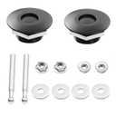 STETION Quick Release Latch License Plate Lock Clip 1.25" Diameter Aluminum Alloy Car Hood Pins Lock Clip Kit for Bumper Hood License Plate (2 Pack - Black)