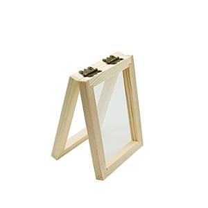 Worown A7 Paper Making Screens, Small Wooden Papermaking Mould & Deckle, (4 x 5 Inch) Paper Making Frames for DIY Paper Craft and Dried Flower Handcrafts