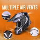 OUMURS Adult ATV Dirt Bike Helmet with Gloves & Mask Adjustable Sun Visor Motorcycle Adult Helmet Off-Road Motocross Downhill Moped MX for Unisex-Adult - White-Gray, M