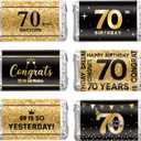 Tenare 180 Pcs 70th Birthday Stickers Black and Gold Cheers to 70 Years Candy Bar Wrappers Happy 70th Birthday Party Favor Labels for Adults Anniversary Party Candy Chocolate Supplies