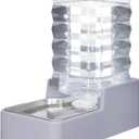 Automatic Pet Water Dispenser: 8L Light Gray Gravity Feeder with Stainless Steel Bowl - BPA-Free for Dogs Cats - No Spill Design