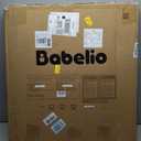 Babelio New Version Baby Gate with Cat Door Adjustable, 29-40" Metal Pet Door for Stairs & Doorways, Pressure Mounted, No Tools Needed, Black