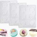 Chocolate Covered Round Cookies Molds, Biscuit Chocolate Mold, PET Plastic Mold-Round Cookies Mold Cylindrical Cylinder Candy Pudding Jelly Mold. Pack Of 3 (Large)