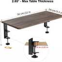 Desk Extender, 22-inch Clamp-On Desk Shelf, Height-Adjustable Desktop Shelf Organizer for Monitors Office and Gaming Accessories, Arm Support Table Extension, 44lbs Heavy Duty, Dark Brown