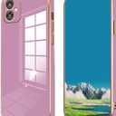 Compatible with Samsung Galaxy A04 Case Silicone Pink, Plating Phone for Samsung A04 Case Shockproof Thin and Soft Cover (Purple)