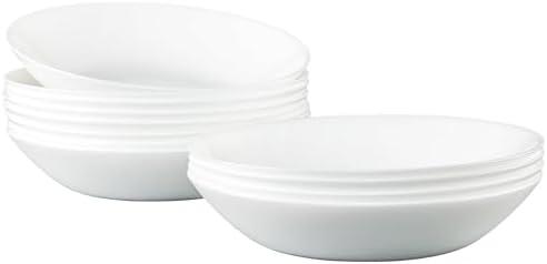 CYUFU Pasta Bowls Set of 12, Tempered Glass Salad Bowls, 7-4/5-Inch Round Serving Bowls, Microwave & Dishwasher Safe Glass Bowls Set