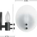 Pirxxiy Modern Soft Black Wall Sconces, Room Decor Wall Light Fixture with Oval Style Frosted Glass Shade, Bedroom Decor Wall Mount Light, Wall Lamp for Bedroom,Living Room, Bedside, Bathroom