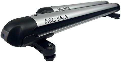Arc Rack 36 (Silver) Low Profile Ski Rack for Car Roof & Snowboard Roof Rack Accommodates 6 Skis/4 Snow Boards, Fits Most Cross Bars. Ski Rack is Constructed Aluminum and Rubber. (Silver, Large)