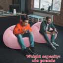 Realspring Inflatable Bean Bag Chairs Outdoor Blow up Camping Chairs Inflatable Lazy Sofa Folding Portable Bean Bag Loungers Couch for Movie Night(Light Pink,6 Pcs)