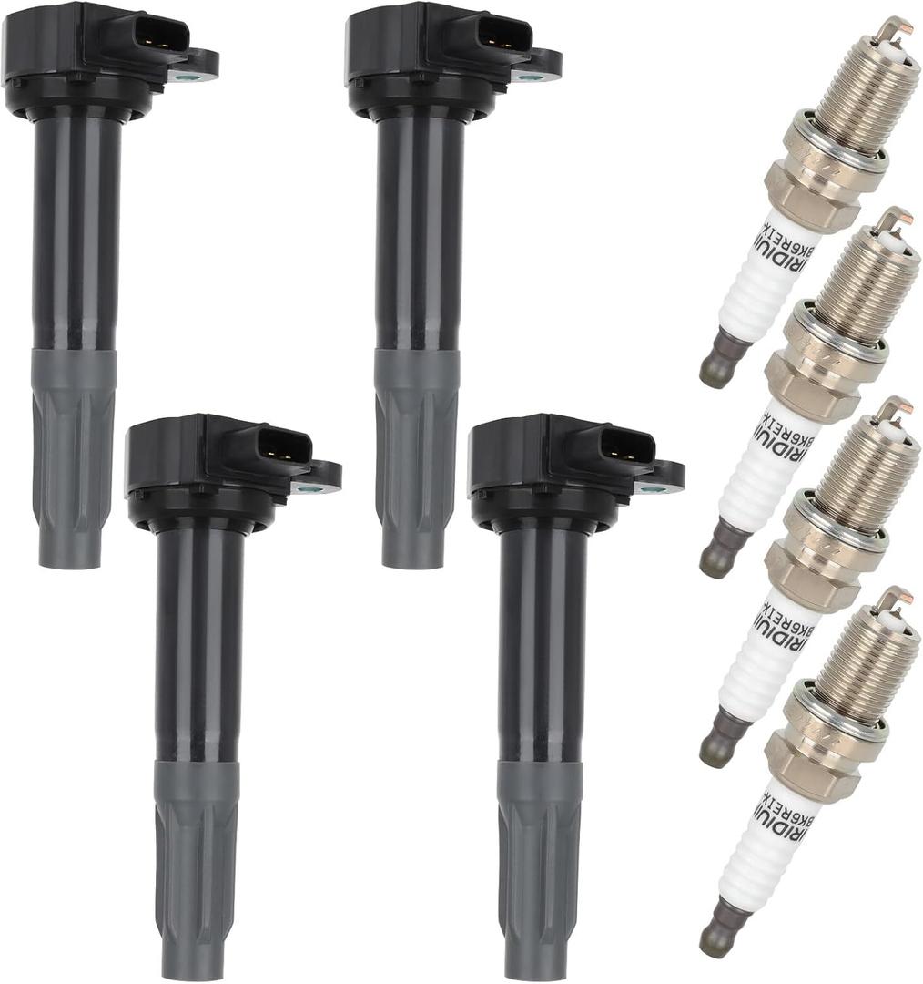 OCPTY 4 ignition coils with 4 iridium Spark Plugs fits 22433AA62A UF668 UF-668 2010 2011 2012 for Subaru Legacy Outback H4 2.5L