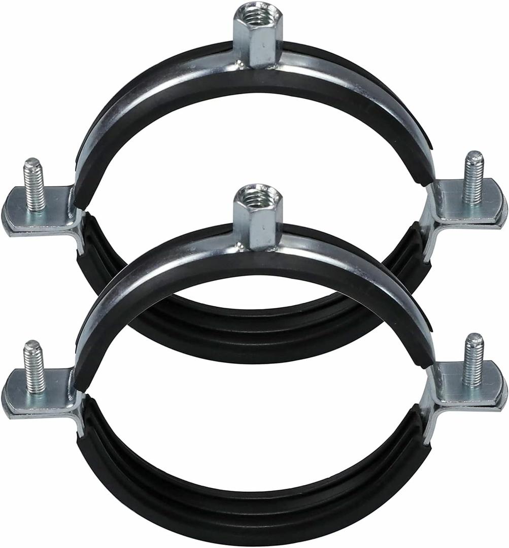 AKIHISA 5PCS Split Ring Pipe Hanger Heavy Duty Adjustable Pipe Bracket Clamp Wall Ceiling Mount Pipe Supports ID 5.5 Inch(140mm)