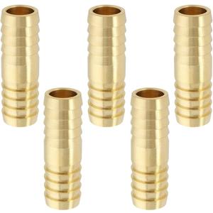 LTWFITTING Brass Barb Splicer Mender 1/2-Inch ID Hose Fitting for Vehicle Fuel System Heater System (Pack of 5)