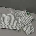 Herseas 2 Piece High Waisted Bikini Set for Women 2026 Spaghetti Straps Swim Top with Reversible Bottom Bathing Suit (Large, Green Stripe)