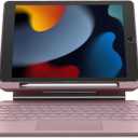 Dexnor for iPad 9th Generation Case with Keyboard Floating Cantilever Magnetic Stand Multi-Touch Trackpad Backlit Pencil Holder Magic Style Keyboard for iPad 9th/8th/7th Generation 10.2", Peony Pink