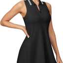 Heathyoga Athletic Dress for Women Golf Dresses for Women Tennis Dress with Shorts Underneath for Workout Active with Pockets (Black)