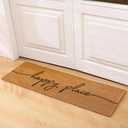 Long Doormat 48''x16'' Front Door Mat for Entrance Inside Outdoor Large Decorative Door Rug Welcome Mat for Outside Home Entry(Happy Place,Yellow)