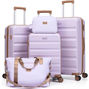 Luggage Sets 5 Piece, Suitcases with Wheels,ABS Hard Case Luggage with TSA Lock Spinner Wheels,Carry On Luggage Set (20/24/28 Inch), 5PCS