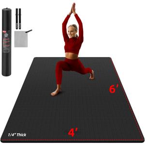 GymCope Yoga Mat, Exercise Mats for Home Gym, 6'x4' (6mm) Thick Workout Mat Non-Slip, Extra Large Fitness Matt for Women Pilates, Floor Exercises