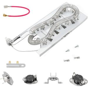 Dryer Heating Element Kit for Whirl-pool Cabrio Duet Model WED5620HW1,WED5600XW0,WED5100HW1,WED8000DW4,WED8500DC4,WED5500XW0,WED5100HC1,GEW9200LW1,WED5800BW0,GEW9250PW0,WED5600XW1 Replacement