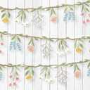 Cheerland Flower Banner Wildflower Garland for Enchanted Garden Party Woodland Theme Picnic Wedding Baby Shower Birthday Onederland Tea Party Supplies Girl Party Decorations