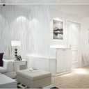 Premium Plant Fiber + Extracted Silk Wallpaper Fashionable Atmospheric Wavy Stripes 3D Stereoscopic Fenced Wallpaper (Creamy White 35910)