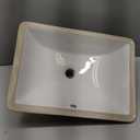 Undermount Bathroom Sink Rectangle, Hugsleek Interior Bowl Size 16 x 11 inch White Porcelain Ceramic Vessel Sink Under Counter Exterior Size 18x13in Rectangular Bath Sink Basin Lavatory Fireclay