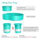 Car Seat Cup Holder Snack Tray: Travel Tray for Kids Car Seat Tray for Kids Travel, Console Cup Holder Food Drink Tray, Toddler Road Trip Travel Essential Accessories, Teal