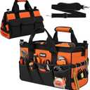 Heavy Duty Tool Bag 15-Inch, 16-Pocket Portable Soft Tool Box Organizer Storage, Handle Tactical Carry Tote Empty Toolbox with Large Zipper, Father Day Dad Men Gift for Mechanic Engineer, Orange