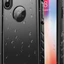 SPORTLINK for iPhone X/iPhone Xs Waterproof Case - 360 Full Body Shockproof Dustproof Case with Built in Screen/Camera Protector, IP68 Waterproof/Heavy Duty Hard Case for iPhone X/Xs with Lanyard