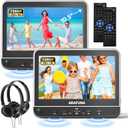 10.5" Dual Portable DVD Player with 1080P HDMI Input, Arafuna Car DVD Player Dual Screen Play A Same or Two Different Movies, Headrest DVD Player for Car Support USB/SD, Last Memory