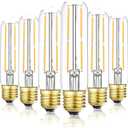 T10 Led Bulb, Dimmable Led Tubular Bulbs 4W, Equivalent to 40 Watt Incandescent Light Bulbs, 400LM, Soft White 3000K, Clear Glass, E26 Base Lamp Bulb, for Cabinet Display Cabinet etc, 6 Pack