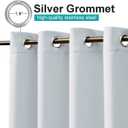 NICETOWN 2 Panels Greyish White Outdoor Curtains for Patio Waterproof, Rustproof Stainless Steel Grommet Room Darkening Thermal Insulated Vertical Drapes for Front Porch & Canvas, W52 x L84