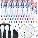 Teling 36 Pcs Magical Floating Drawings Bundle for Kids, 12 Colors Create Water Painting Ink Pens, Art Marker Kit with Spoons & Towel for DIY Tattoo, Magic Xmas Gifts for Boys and Girls