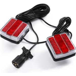 LINKITOM Magnetic LED Trailer Towing Light Kit for RVs Utility Trailers Boat Trailers Flatbeds, 24ft Cable with 7 pin plug, IP68 Waterproof, DOT Approved