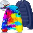 JAMBO Inflatable Surf Body Board with Handles, Boogie Board for Beach, Surfing Swimming Floating Surfboard Boards, Pool Floats Pool Beach Toy for Kids (Water Color Bodyboard) - 1 Pack