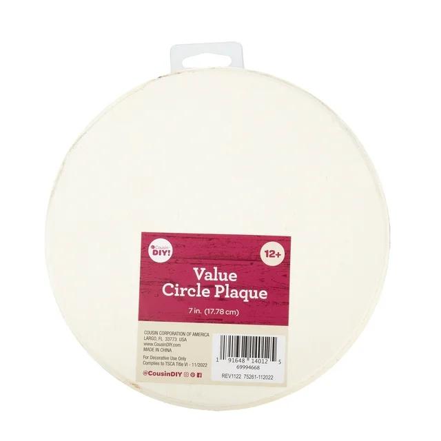 CousinDIY (5 Pack) Cousin DIY Unfinished Wood Circle Plaque, 7"D