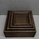 Vintage Brown Square Wooden Cake Stands For Display,Set Of 4 Wood Cupcake Stands Risers, 12 Inches Rustic Wood Crates For Wedding Cake Display, (Vintage Brown)