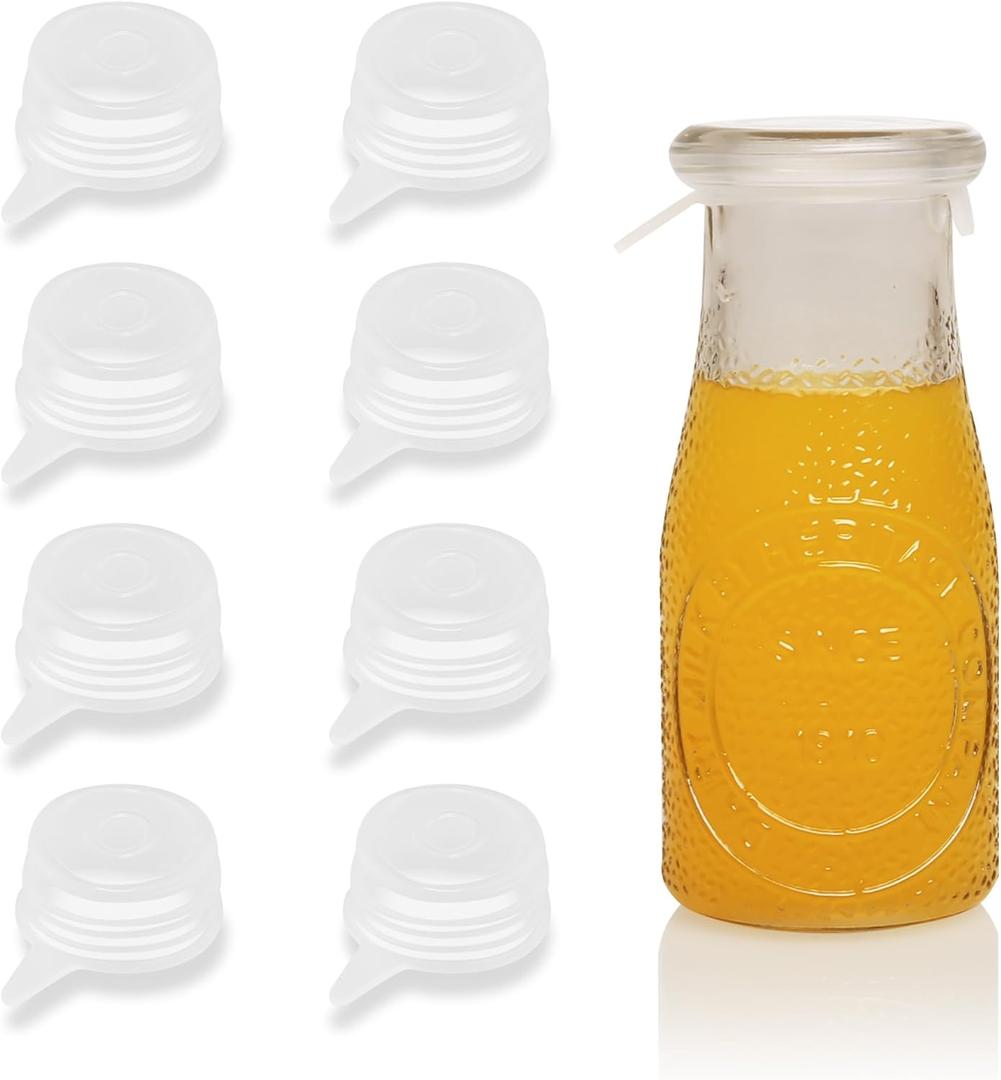 Extra Small Silicone Stretch Lids 1.6 Inch Reusable Silicone Jar Cover to Fit 1.6 Inch to 1.9 Inch Small Jars,Cans,Bottles 8 Pack (clear)