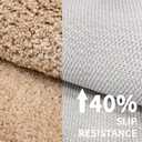 Disolla Toilet Rug U Shaped Beige 23x24 Machine Washable Non Slip Toilet Floor Mat Soft Plush Contour Rug for Bathroom Floor, Beige