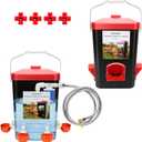 3 Gallon & 26lbs Automatic Chicken Feeder and Waterer Set, Hanging No-Waste Poultry Feeder with 4 Nipple Drinkers, Chicken Coop Supplies for Hens Feeding Equipment for Backyard Farm