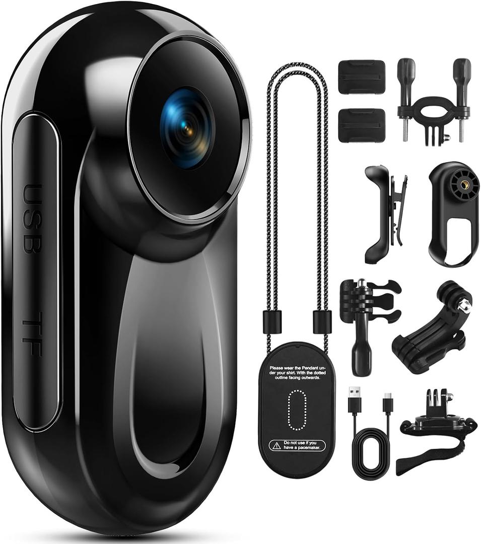 Mini Body Camera 1080P, 512G Thumb Action Camera Hands-Free Recording, Magnetic Vlogging Cam with 360 Rotate, Wearable Video Recorder for CyclingTraveling/Motorcycle(SD Card Not Included) Black