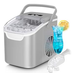 Antarctic Star Countertop Ice Maker,26Lbs/24H,9 Cubes In 6 Mins, Portable Ice Machine With Ice Scoop And Basket, 2 Sizes Of Bullet Ice Cube For Home Kitchen Office Bar Party