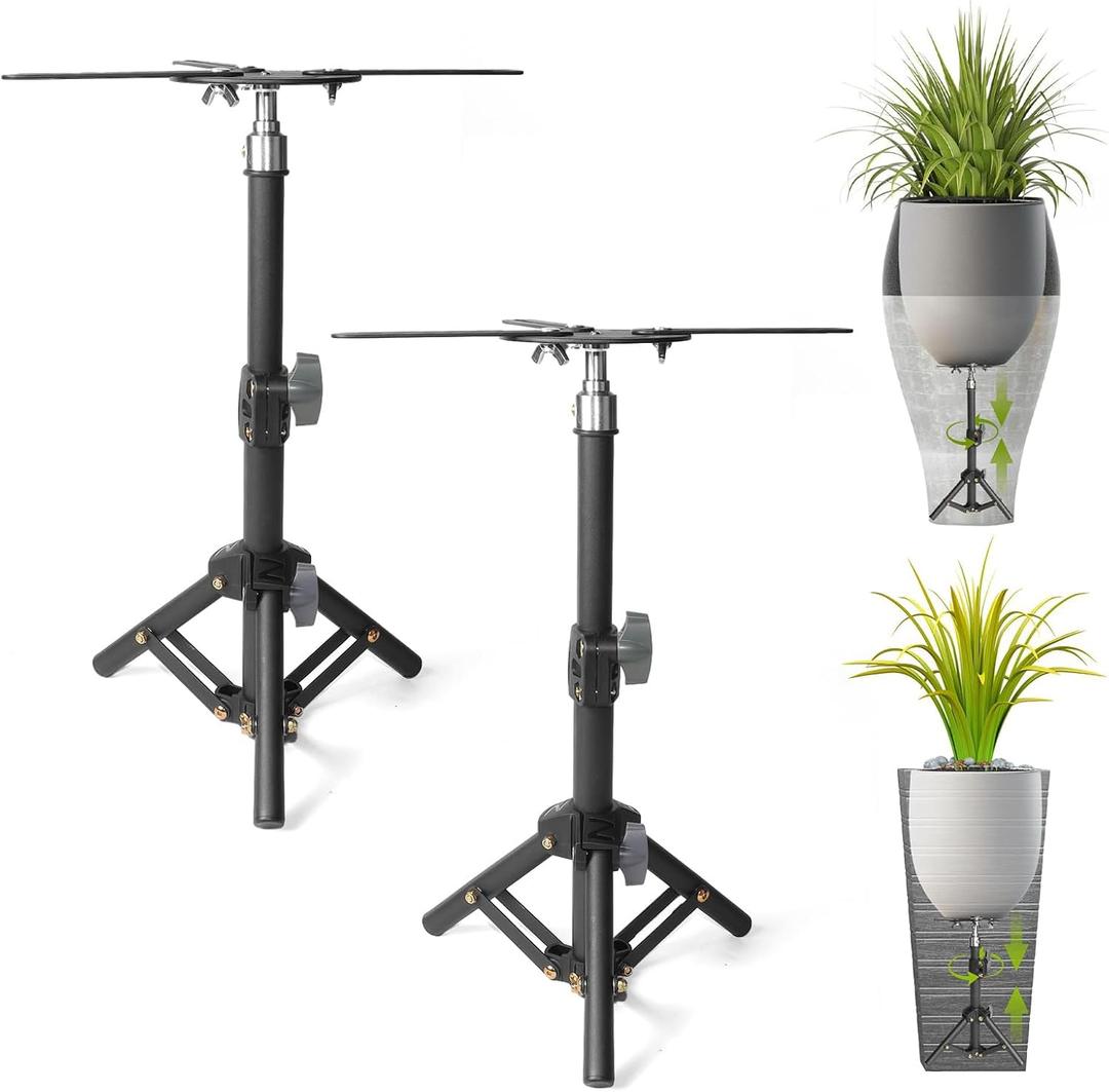 AZEAM Adjustable Plant Risers for Inside Pots, 2 PCS Planter Inserts Fillers 12"- 16" Raise for Large Flower Pots, Height Planter Lifter Stand with 4"-12" Top Support for Outdoor Indoor Plants