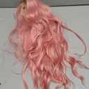 Hair Synthetic Lace Front Wig Wavy Long Pink Heavy Density Heat Resistant Realistic Wig