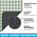 TigeJoy Extra Large Picnic Blanket Waterproof Foldable 80''x80'', Outdoor Picnic Mat Beach Blanket Sandproof for Park, Grass, Travel, Hiking, Camping Essentials, Gingham Picnic Blanket