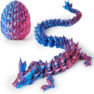 2 x 3D Printed Dragon,Easter Eggs,Easter Basket Stuffers for Teens,Dragon Eggs with Dragon Inside,Dragon in Egg Fidget Toy,Easter Gifts-Laser Purple