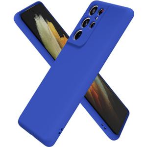 oakxco for Samsung Galaxy S21 Ultra Case Silicone, Ultra Slim Thin Phone Case for Women Girls, Plain Solid Color Minimalist Aesthetic Cute Girly Design, Soft Rubber Gel with Camera Cover, Royal Blue