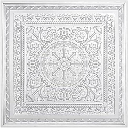 Art3d Drop Ceiling Tiles, Glue up Ceiling Tiles, 2'x2' Plastic Sheet in White (12-Pack, 48 Sq.ft)